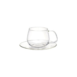 UNITEA cup & saucer 350ml glass - KINTO Europe